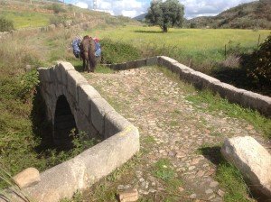 Bruggetje uit 1400 en pony uit 2010, ten zuiden van Cañaveral