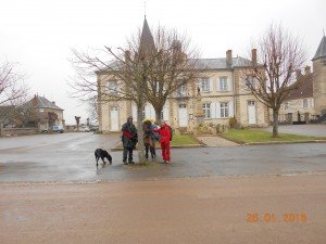 most right and far left door is pilgrim shelter. In the middle of town