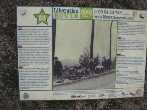 Routes en herinneringsborden aan de 2 e wereldoorlog, o.a. bij Groesbeek