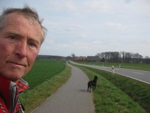 Indruk van de route. Veel over de weg gelopen vandaag