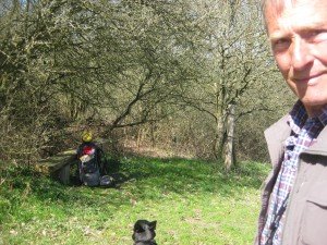 Bank om even te pauzeren naar 3 u. wandelen