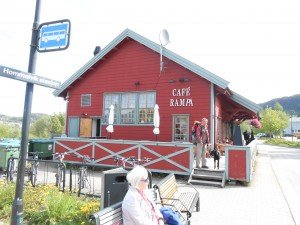 Lunchpauze in oud station van Hommelvik